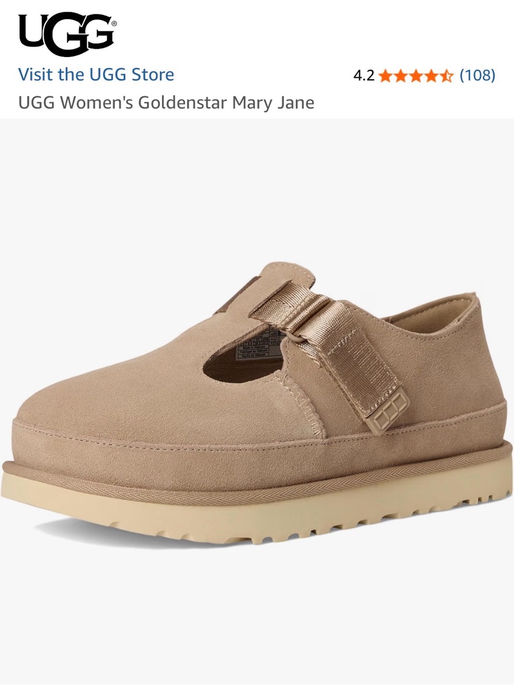 UGG Women's Goldenstar Mary Jane in Beige